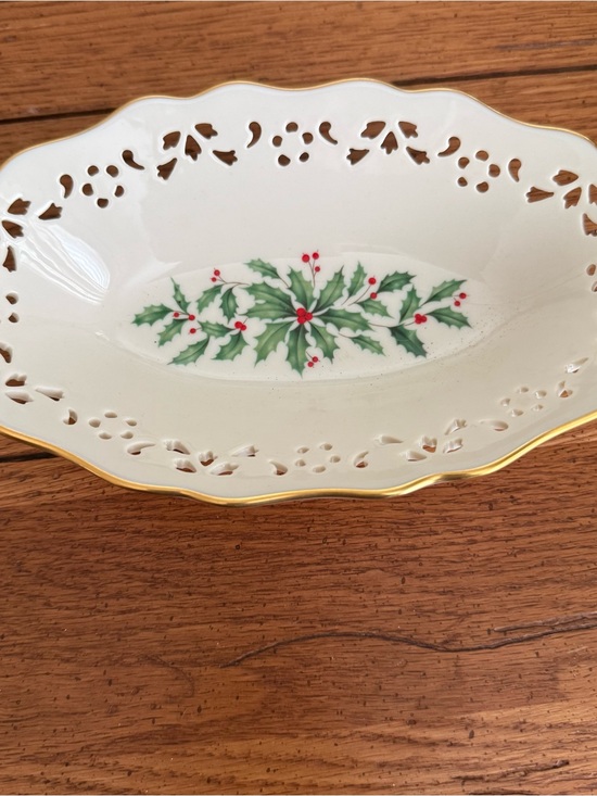 Lenox Other - Vintage Lenox Holiday Porcelain Pierced Basket Bowl